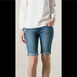 NWT PAIGE DENIM CLASSIC SUMMER BERMUDA FRAYED SHANE SKATER LONG JEAN SHORTS